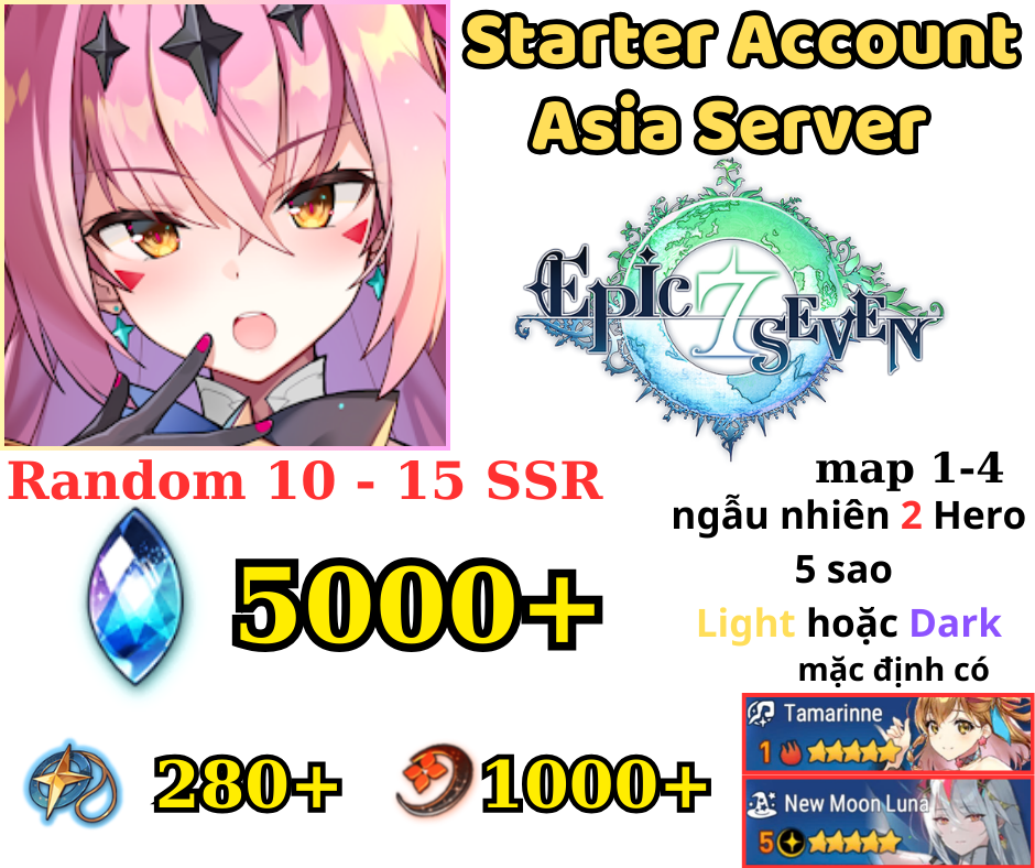 [ASIA]Epic Seven 5K+ Skystone - New Moon Luna + Tamarine +